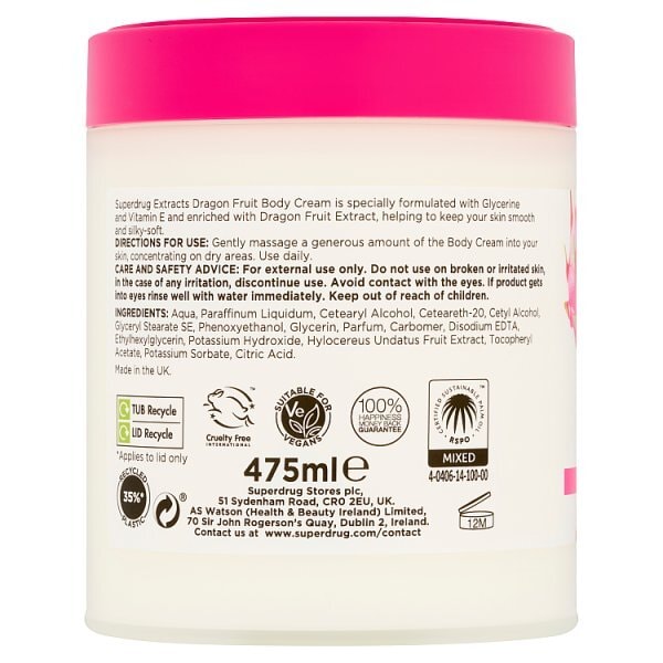 Superdrug Extracts Birthday Dragon Fruit Body Cream 475ml