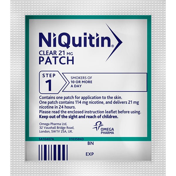 NiQuitin 21mg Step 1- 7 Nicotine Patches- Stop Smoking Aid