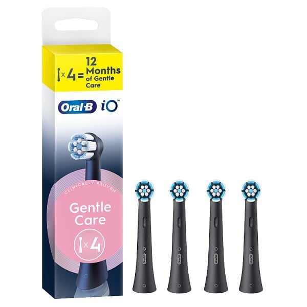 Oral-B iO Gentle Care Black Toothbrush Heads 4 Pack