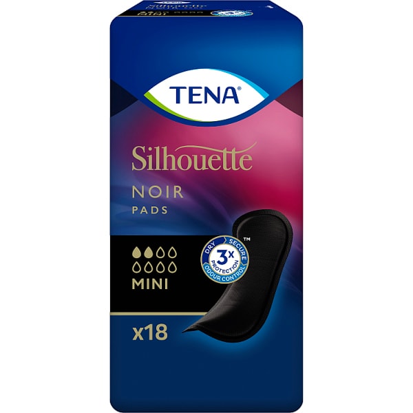 TENA Silhouette Black Incontinence Pads 18 pack