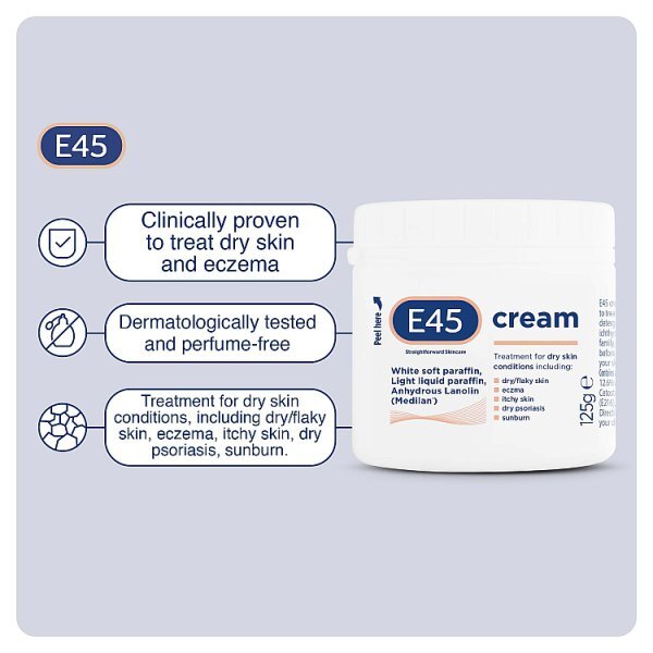 E45 Dermatological Moisturising Cream 125g
