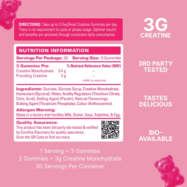Oxyshred Creatine Gummies Berry Bliss