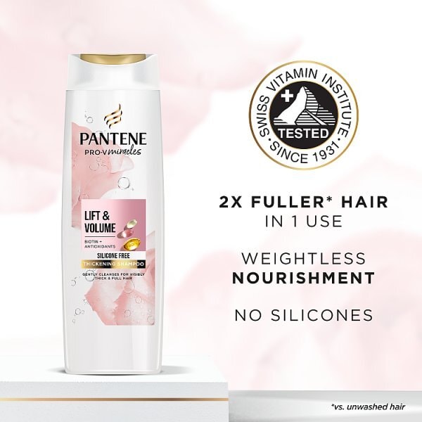 Pantene Lift & Volume Silicone Free Shampoo, Biotin, 400ml