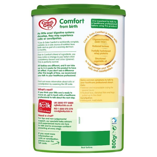 Cow & Gate Comfort Milk Powder From Birth 800g