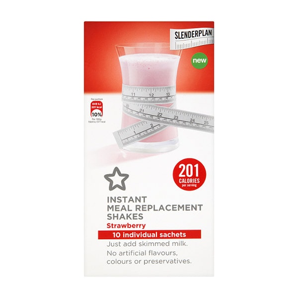 Superdrug Slenderplan Meal Replacement Shake Strawberry x10