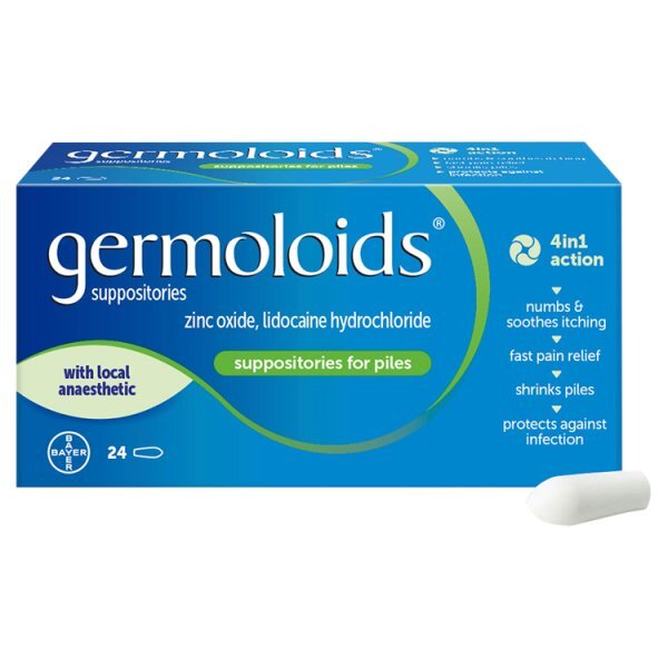 Germoloids Haemorrhoids & Piles 24 Suppositories