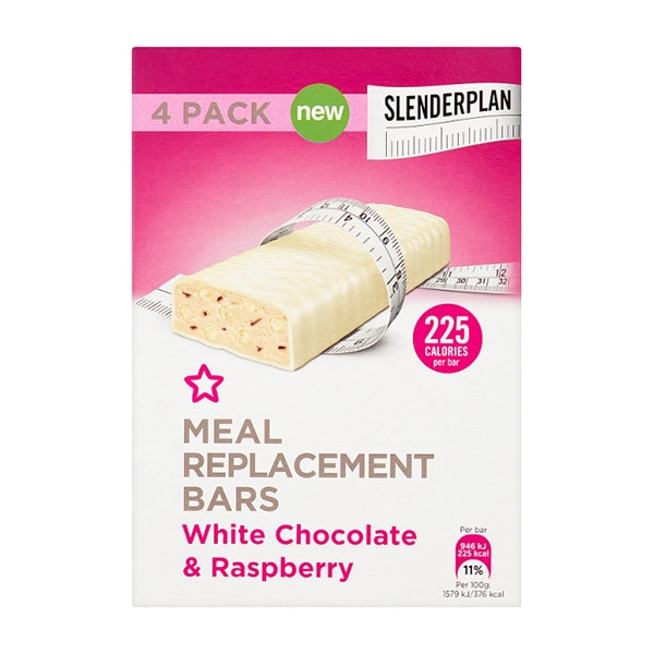 Superdrug Slenderplan White Choc Rasp Meal Replacement Bar 4