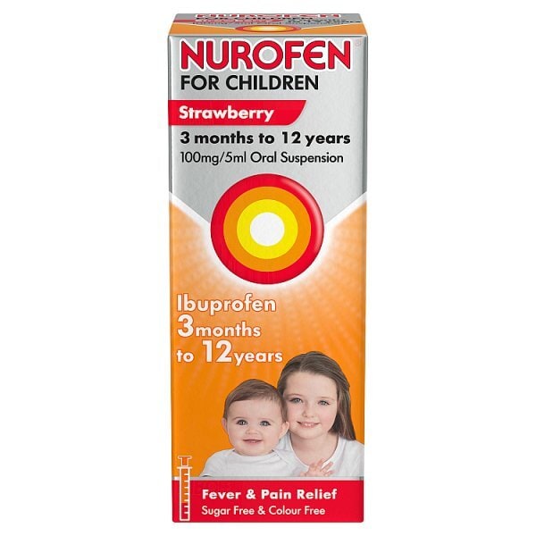 Nurofen For Children Kids Ibuprofen Strawberry Flavour 200ml