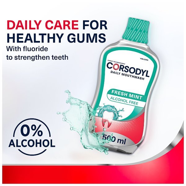 Corsodyl Medicated Antibacterial Mouthwash Mint, 500ml