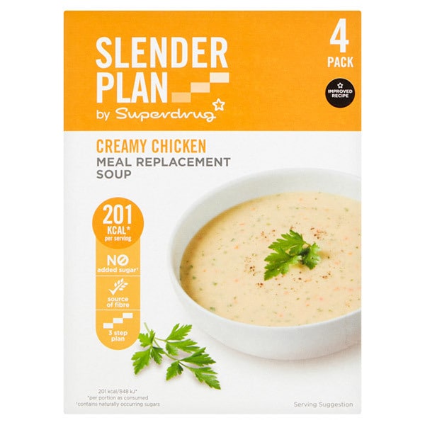 Superdrug Slenderplan Chicken Soup Meal Replacement 4x55g