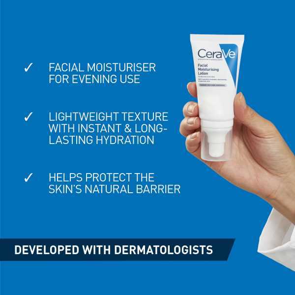 CeraVe PM Facial Moisturising Lotion Normal to Dry Skin 52ml