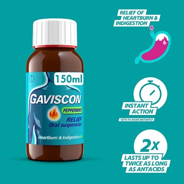 Gaviscon Heartburn & Indigestion Liquid Peppermint 150ml