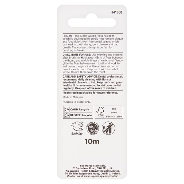 Pro Care Vegan Mini Dental Floss 10m