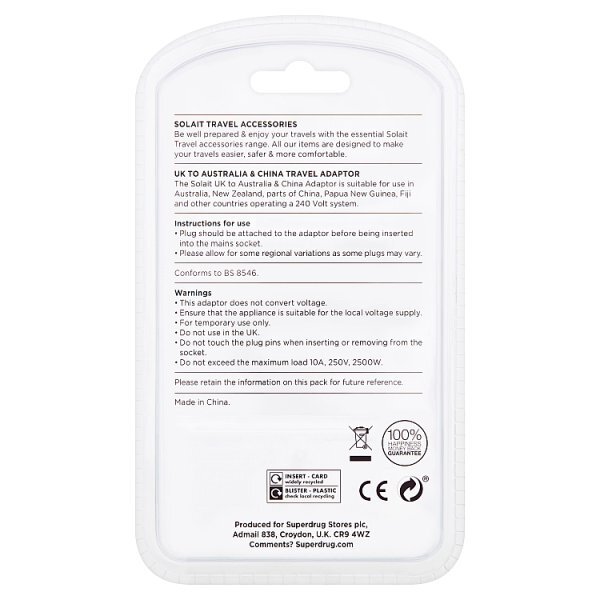Solait UK to Asia Adaptor
