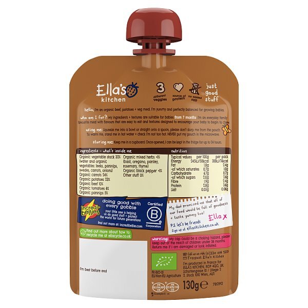 Ella's Kitchen Organic Beef Stew with Spuds 7m+ 130g