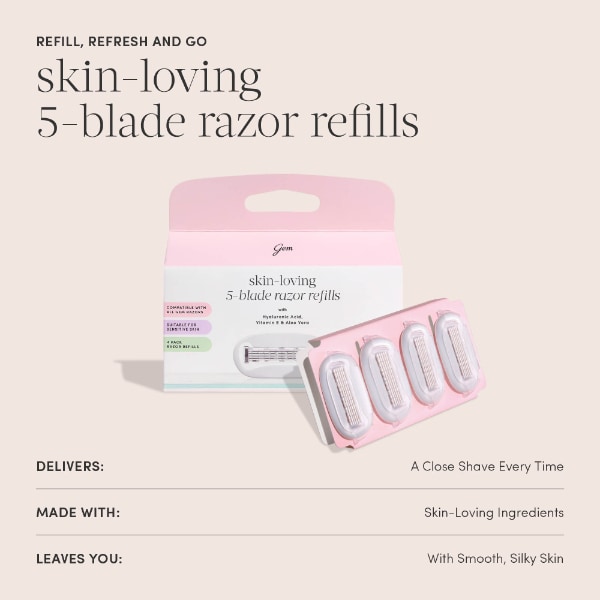 Gem Skin-Loving 5-Blade Razor Refills