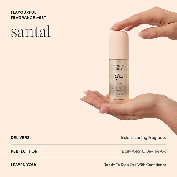Gem Fragrance Mist For Body & Hair: Santal 90ml