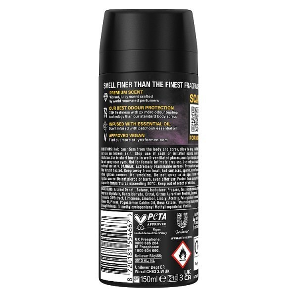 Lynx Fine Fragrance Collection Peach Infusion Premium Body Spray 150ml