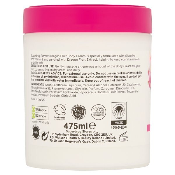 Superdrug Extracts Birthday Dragon Fruit Body Cream 475ml