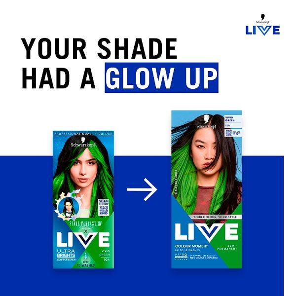Schwarzkopf LIVE 024 Vivid Green Semi-Permanent Hair Dye