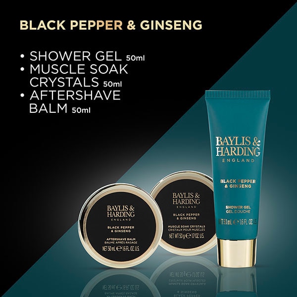 Baylis & Harding For Him Black Pepper & Ginseng Trio Tin