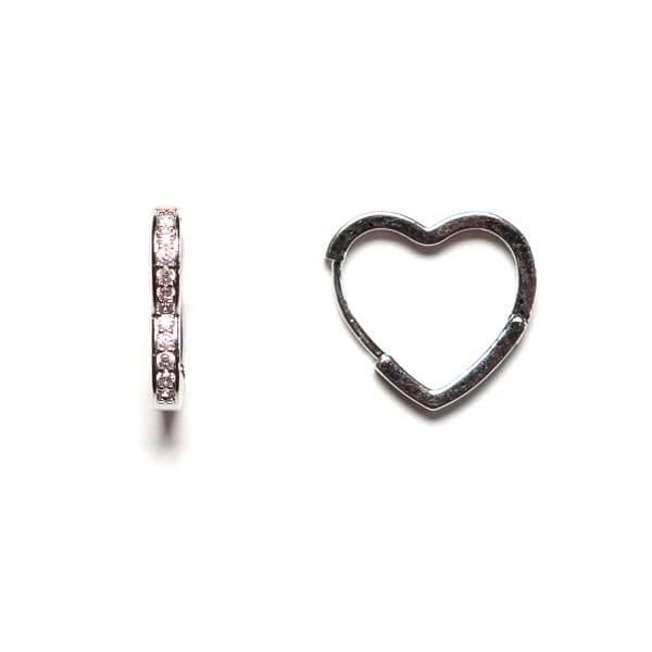 Sensation Jewellery Large Rhodium Plated Crystal Huggy Hoop