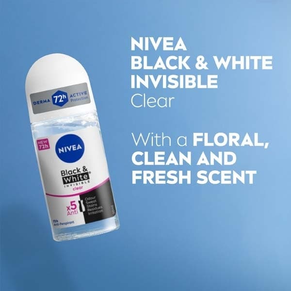 NIVEA Black & White Anti-Perspirant Roll-On Deodorant 50ml