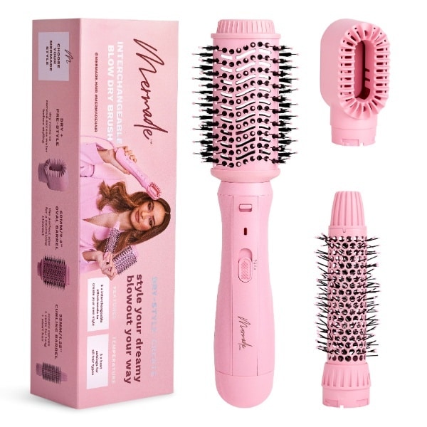 Mermade Hair Interchangeable Blow Dry Brush Pink