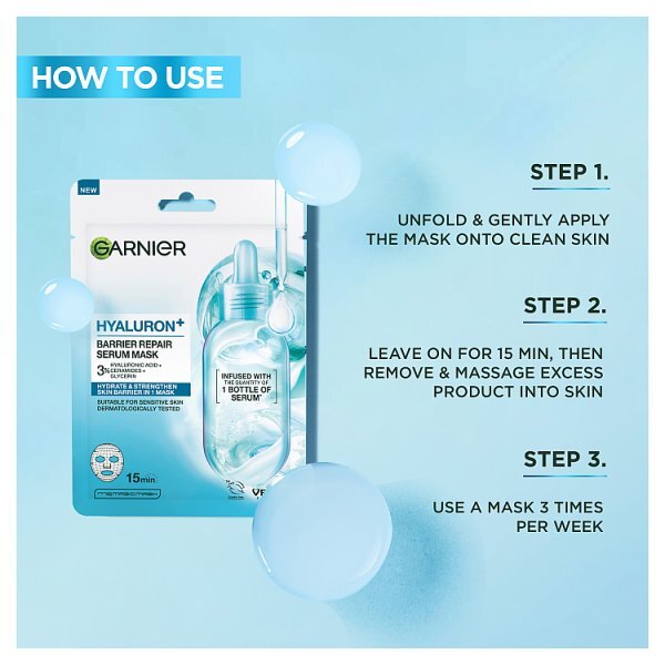 Garnier Hyaluron Barrier Repair Serum, Hydrates & Repairs in 1 Mask