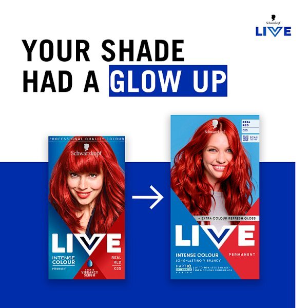 Schwarzkopf LIVE 035 Real Red Permanent Hair Dye