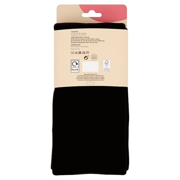 Superdrug Cosy Leggings Black S/M
