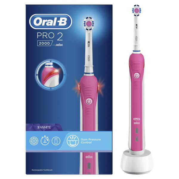 Oral-B Pro 2 2000 3D White Pink Electric Toothbrush