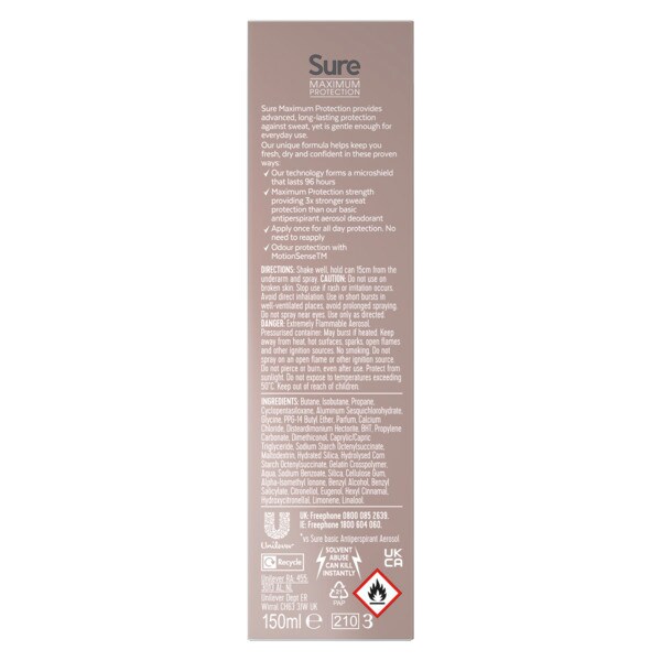 Sure Max Pro Confidence Antiperspirant Deodorant 150ml