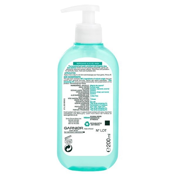 DNR Garnier Natural Aloe Extract Gel Wash Normal Skin 200ml