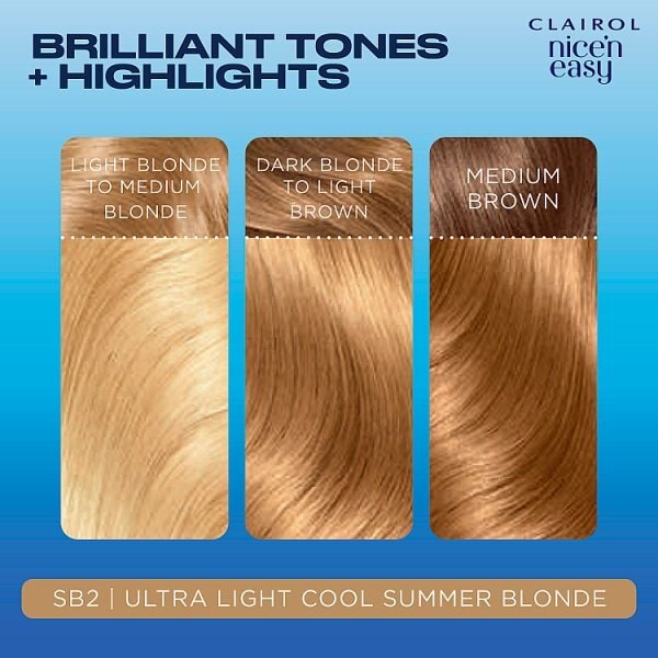 Clairol Nice'N Easy Crème Permanent Hair Dye SB2 Light Summer Blonde