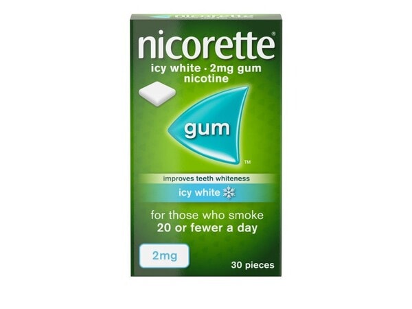 Nicorette Icy White 2mg Nicotine Gum 30s (Stop Smoking)