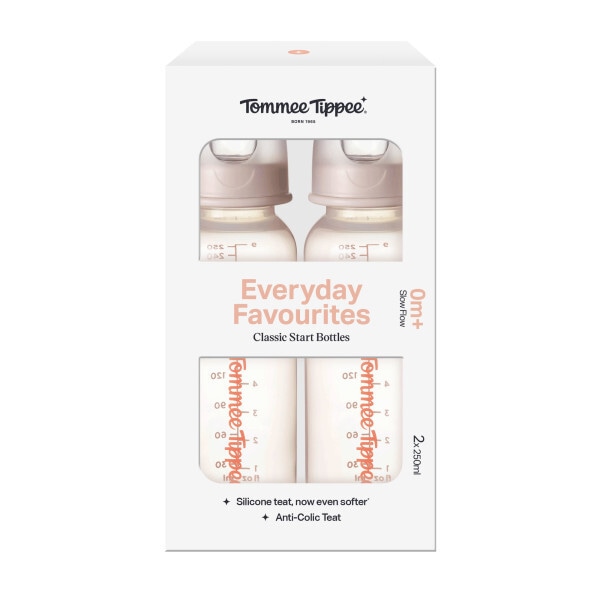Tommee Tippee Classic Start Baby Bottles, Pack of 2, 250ml