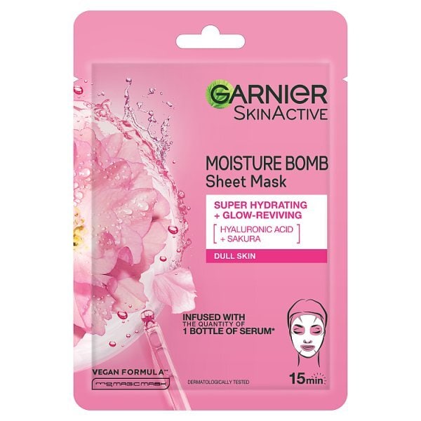 Garnier Moisture Bomb Sakura & Hyaluronic Acid Hydrating Mask 28g