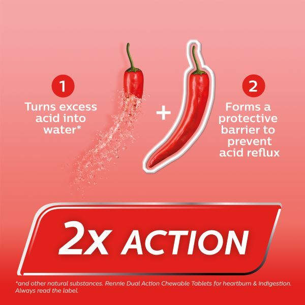 Rennie Dual Action Heartburn & Indigestion 12 Tablets