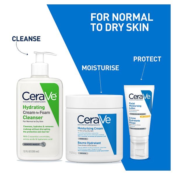 CeraVe Cream to Foam Cleanser with Hyaluronic Acid for Dry Skin 473ml