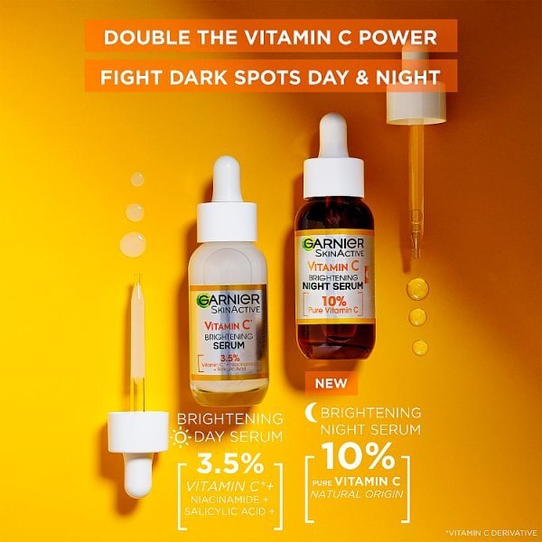 Garnier Night Serum, 10% Pure Vitamin C & Hyaluronic Acid