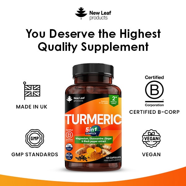 New Leaf Turmeric 5 in 1 Complex Tablets 2 month supply 120s