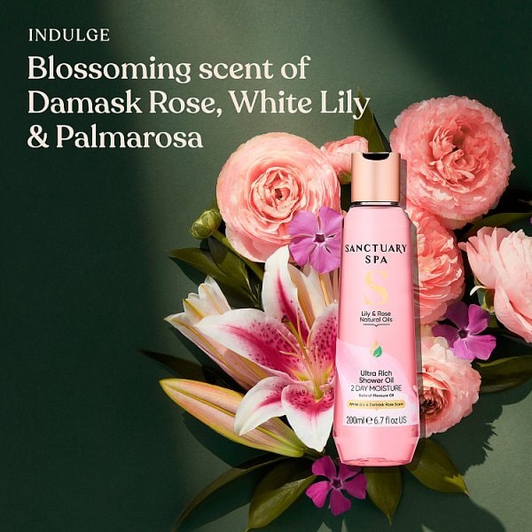 Sanctuary Spa Lily & Rose Natural Oils Ultra Rich Shower Oil 200Ml
