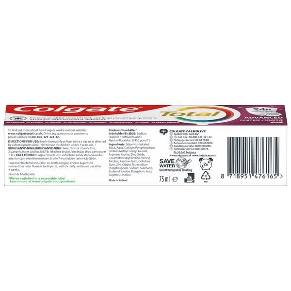 Colgate Total Advanced Gum Care Toothpaste 75Ml