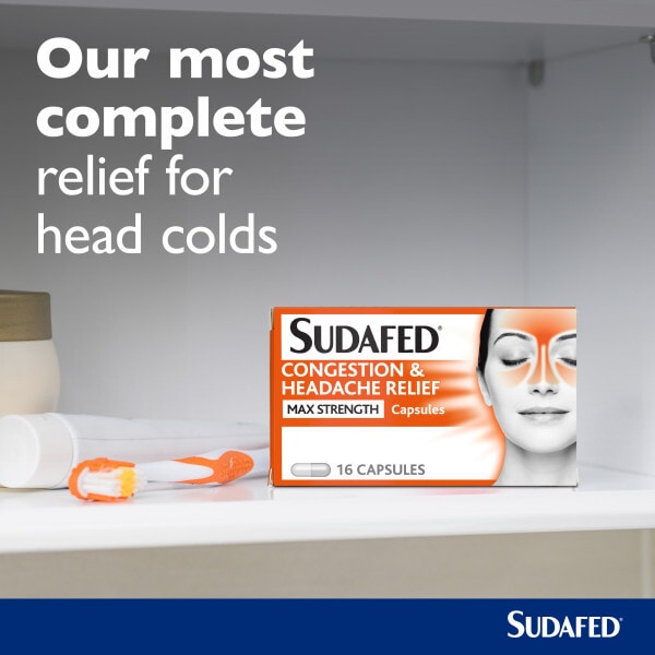 Sudafed Congestion & Headache Relief Capsules 16s