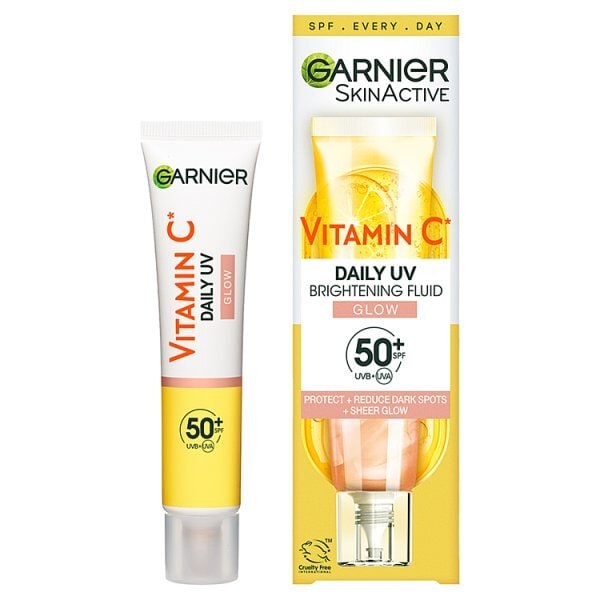 Garnier Vitamin C Daily UV Brightening Fluid Sheer Glow SPF50+ Prevents & Corrects Damage 40ml