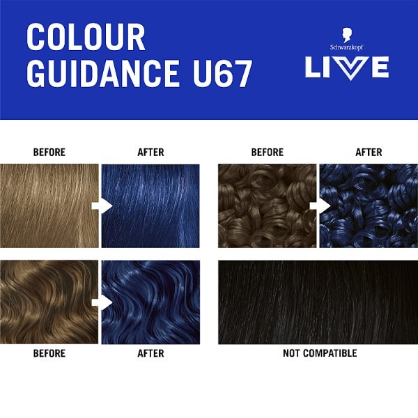 Schwarzkopf LIVE U67 Blue Mercury Permanent Hair Dye