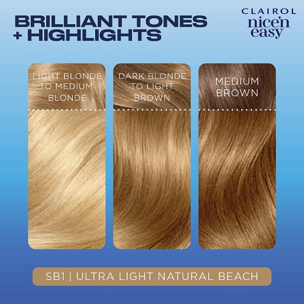 Clairol Nice'n Easy Hair Dye SB1 Ultra Light Beach Blonde