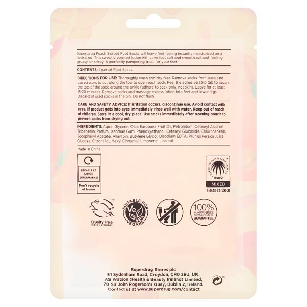 Superdrug Footsock Pack Peach