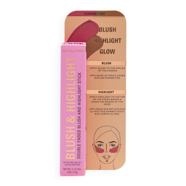 Revolution Blush & Highlight Stick Flushing Pink